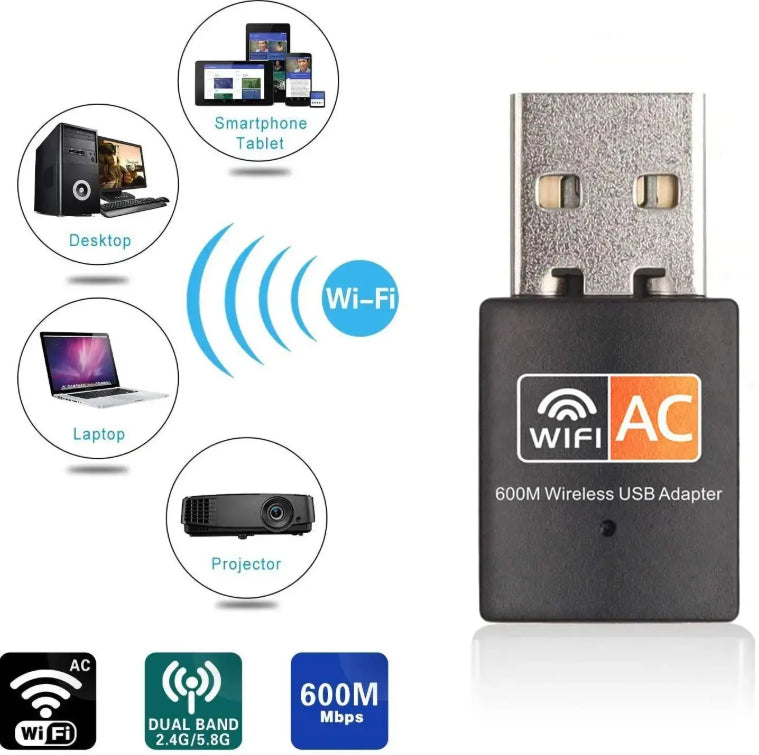 Dual Band USB WiFi Wireless Dongle Adapter 2.4GHz 5GHz