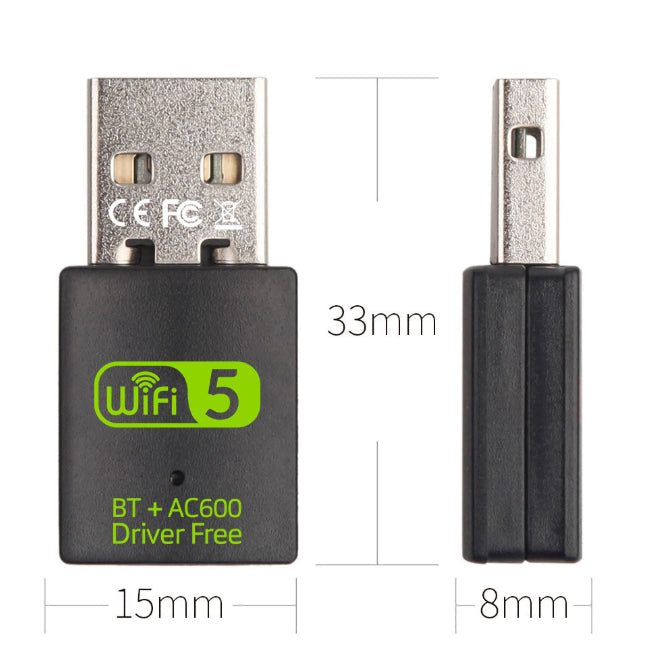 2 in 1 USB Bluetooth 5.0 WiFi Dongle Receiver Adapter