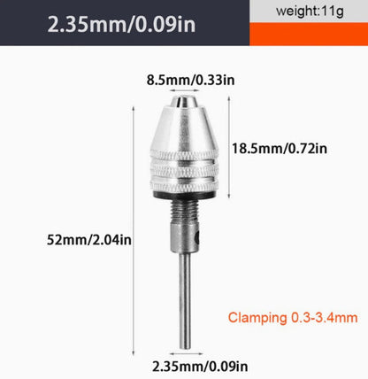 Drill Chuck Adapter - Round 0.3-3.4mm