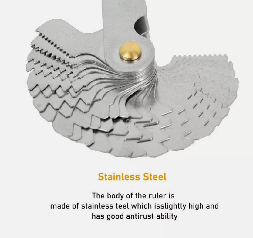 52 Blades Screw Thread Gauge Metric Imperial Tap Pitch Inspection