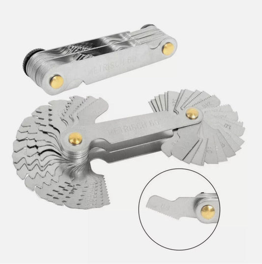 52 Blades Screw Thread Gauge Metric Imperial Tap Pitch Inspection