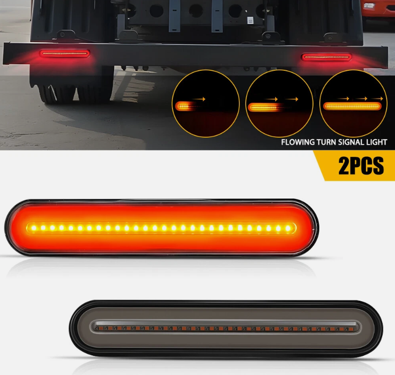 2x LED Tail Lights Trailer Stop Flowing Turn Signal Brake - salelink.co.nz
