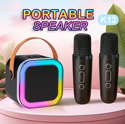 Bluetooth Singing Speaker Karaoke Player with 2 Wireless Microphones