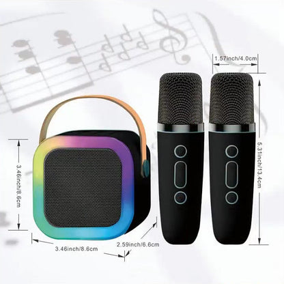 Karaoke Machine with 2 Microphones Bluetooth Speaker - salelink.co.nz