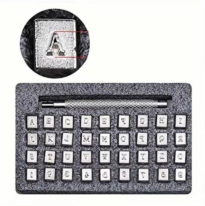 36pcs Steel Punch Alphabet Letter Number Stamper Set Leather Punching Tools