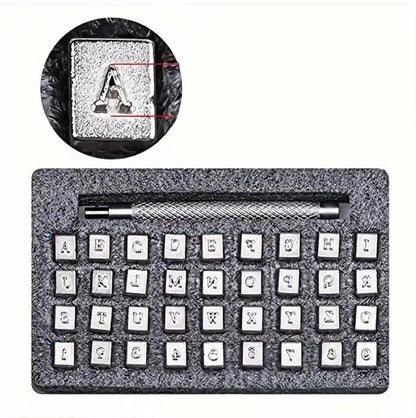 36pcs Steel Punch Alphabet Letter Number Stamper Set Leather Punching Tools