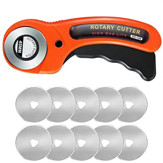 45mm Rotary Cutter with 10 Replacement Blades - salelink.co.nz