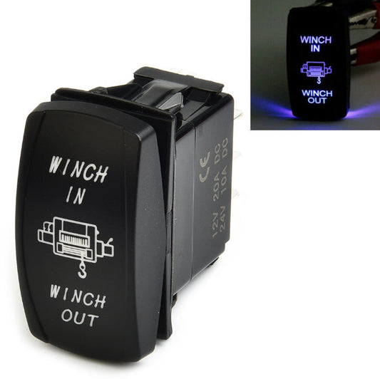 Momentary Light Button Rocker Toggle Switch LED Winch in Out on-off 5 pin SPDT