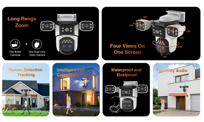 Outdoor Security Camera Four Lens - salelink.co.nz