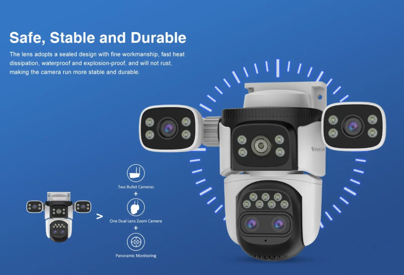 Outdoor Security Camera Four Lens - salelink.co.nz