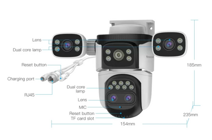 Outdoor Security Camera Four Lens - salelink.co.nz