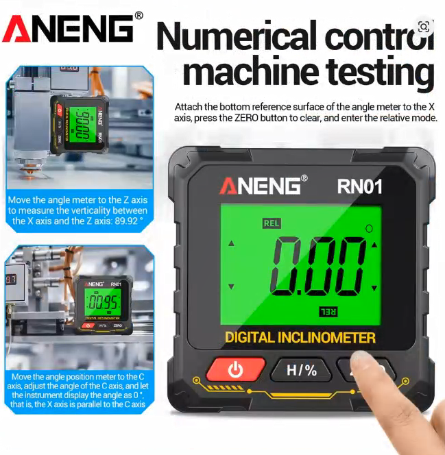 360 Digital Angle Finder Magnetic Inclinometer Mini Protractor Slope Level Gauge