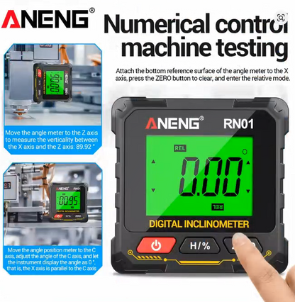 360 Digital Angle Finder Magnetic Inclinometer Mini Protractor Slope Level Gauge