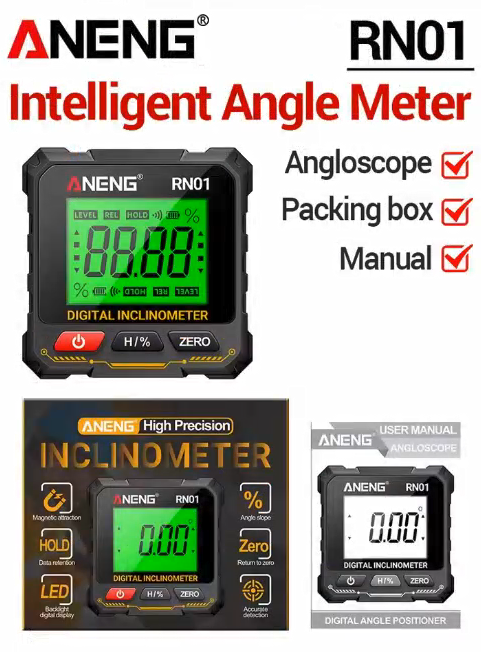 360 Digital Angle Finder Magnetic Inclinometer Mini Protractor Slope Level Gauge