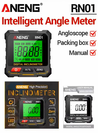 360 Digital Angle Finder Magnetic Inclinometer Mini Protractor Slope Level Gauge