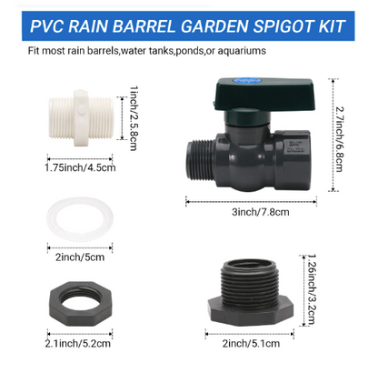 Rain Bucket Faucet Kit with Hole Saw 4pcs PVC Partition Fitting
