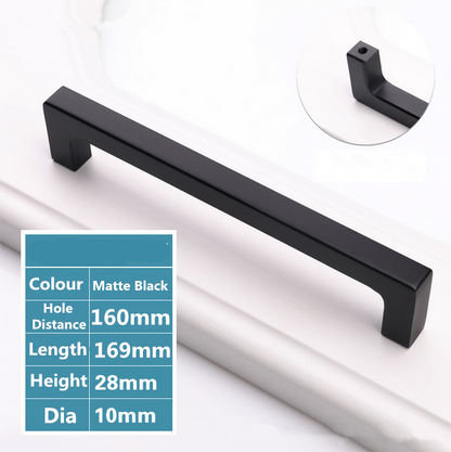 160mm Kitchen Cabinet Handle Drawer Black Cupboard Knob - salelink.co.nz