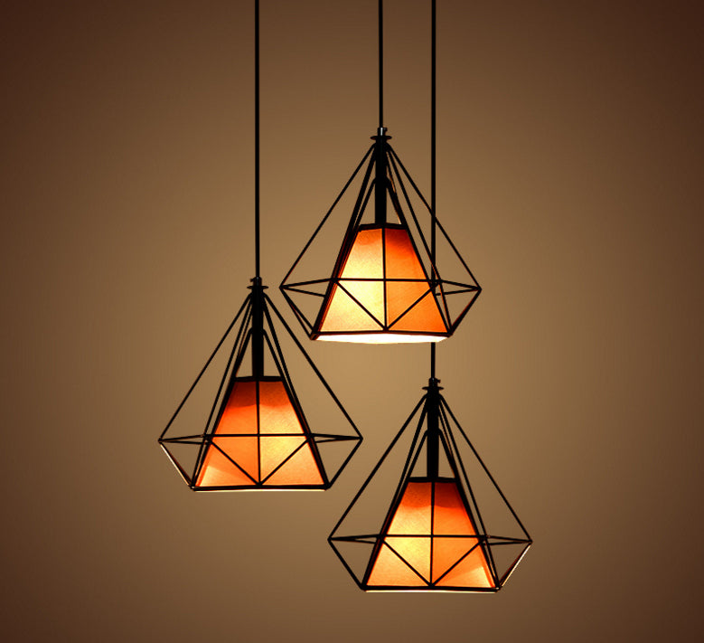 Pendant Hanging Light Lampshade Metal Diamond Black - salelink.co.nz