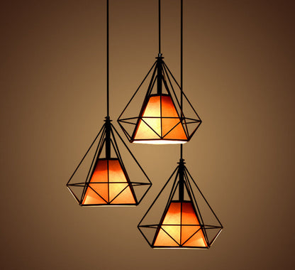 Pendant Hanging Light Lampshade Metal Diamond Black - salelink.co.nz