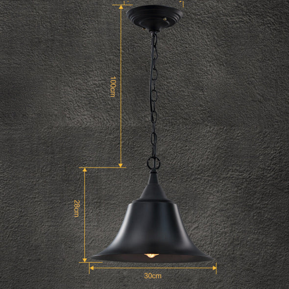 Industrial Pendant Light Hanging Ceiling Lamp Metal Black - salelink.co.nz