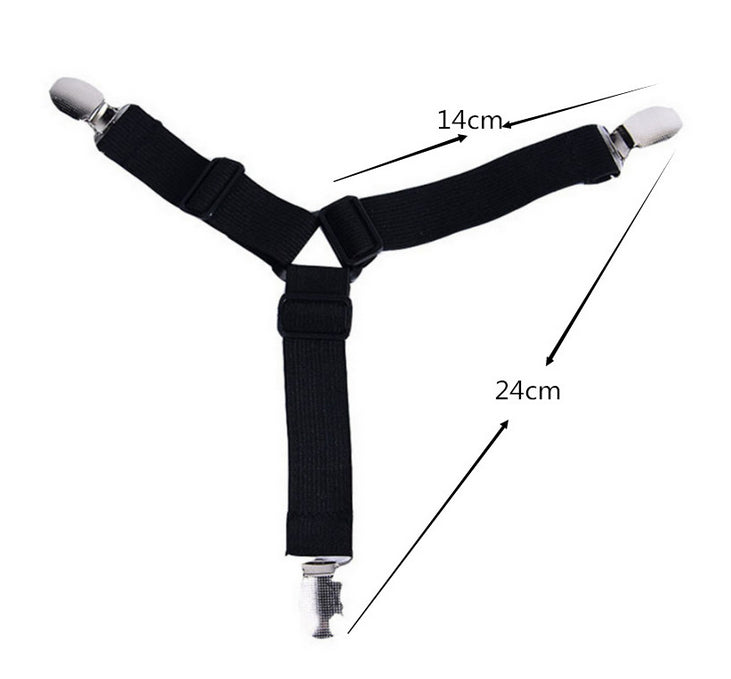 4pcs Triangle Fitted Sheet Strap Clips Grippers Mattress Bed Suspenders Holder