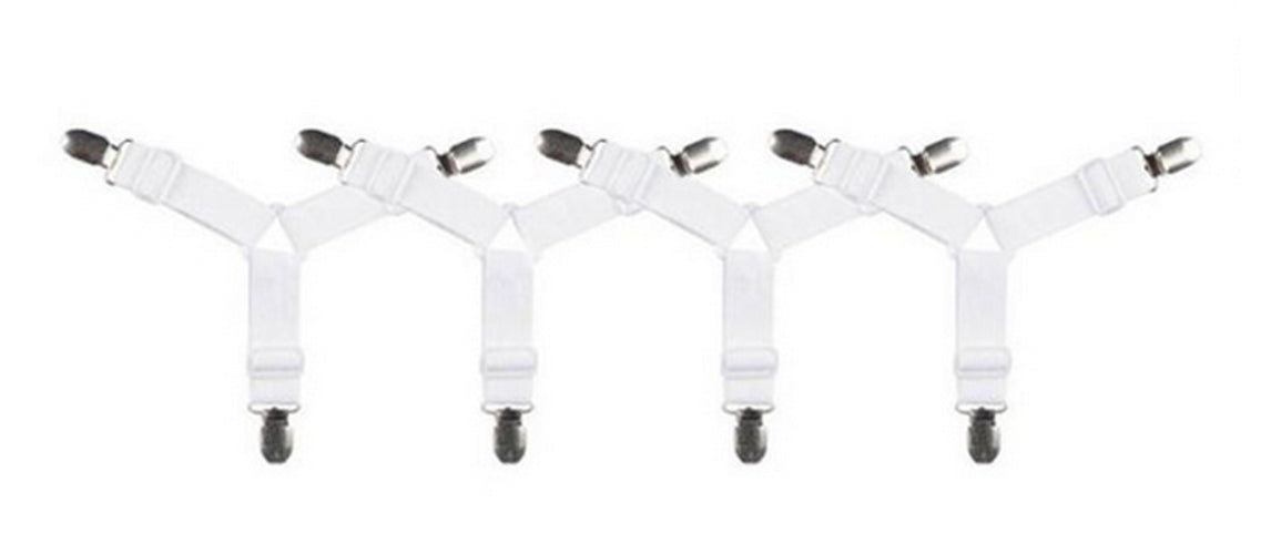 4pcs Triangle Fitted Sheet Strap Clips Grippers Mattress Bed Suspenders Holder