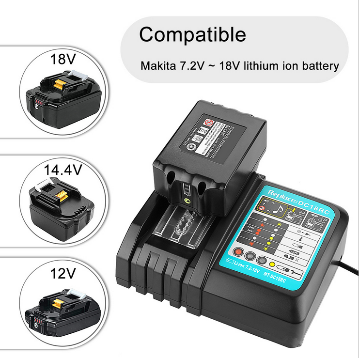 For Makita DC18RC 14.4V - 18V 3A Lithium Rapid Battery Charger - BL1850B BL1860B