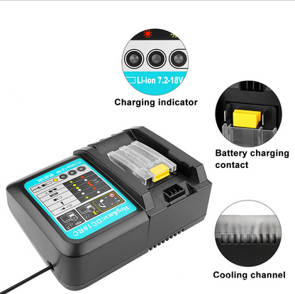 For Makita DC18RC 14.4V - 18V 3A Lithium Rapid Battery Charger - BL1850B BL1860B