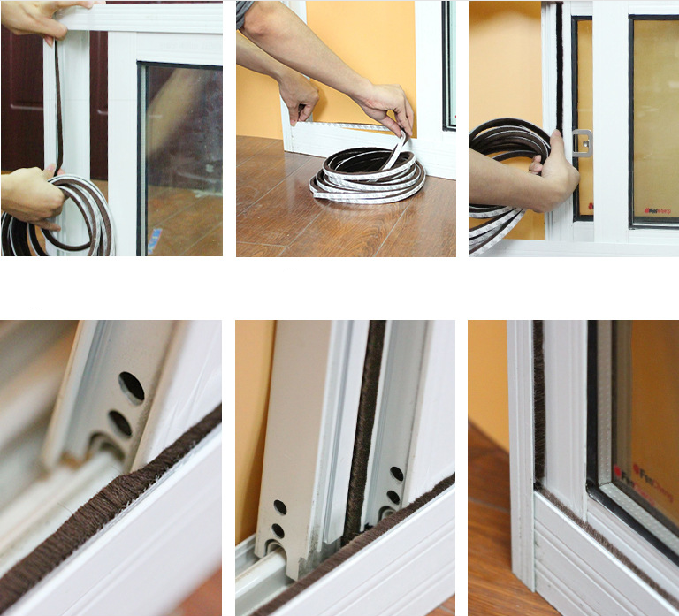 5m Weather Draught Excluder Brush Strip Window Door Seal Tape Self-adhesive - salelink.co.nz