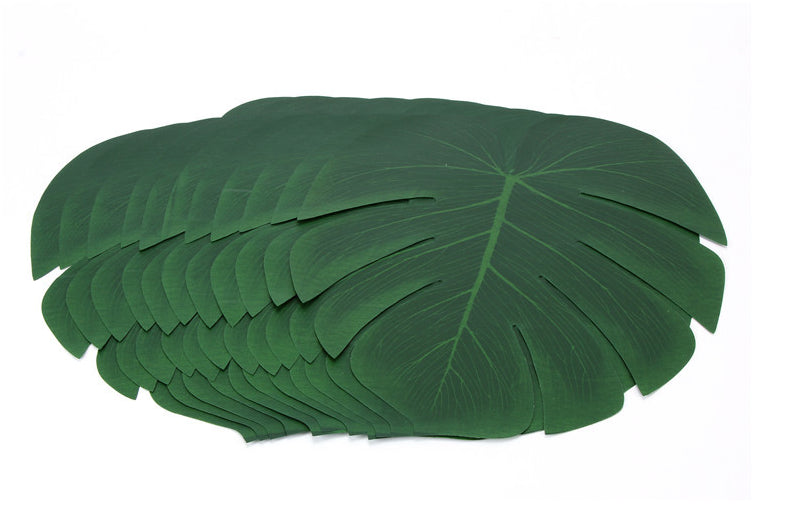 12x Artificial Hawaiian Luau Tropical Beach Party Leaf Jungle Palm Decoration - salelink.co.nz