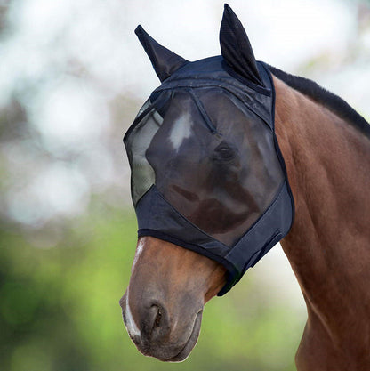 L Pony Cob Horse Fly Mask Mesh Veil Hood Eye Ear Protective Cover Anti-Mosquito - salelink.co.nz