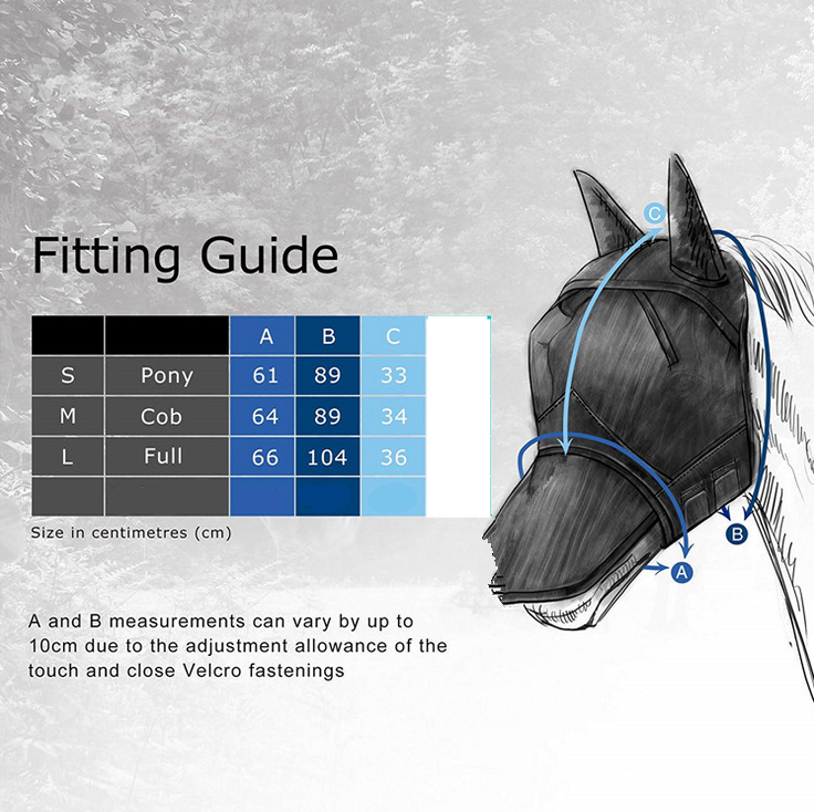 L Pony Cob Horse Fly Mask Mesh Veil Hood Eye Ear Protective Cover Anti-Mosquito - salelink.co.nz
