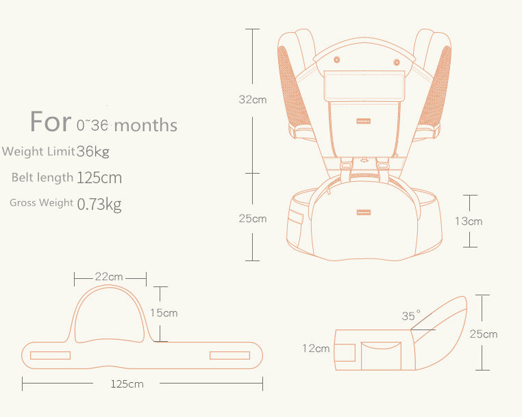 Infant Baby Carrier With Hip Seat Stool Backpack