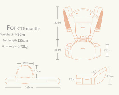Infant Baby Carrier With Hip Seat Stool Backpack