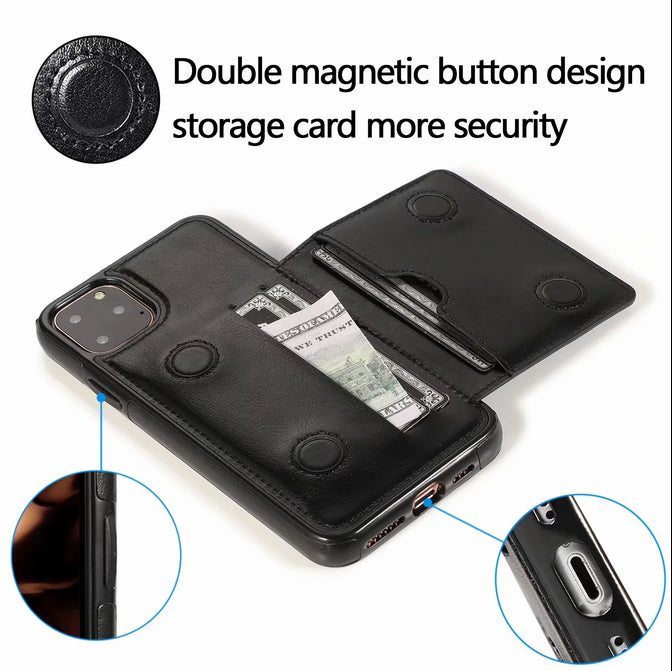 iPhone 11 Pro Max Case Wallet - Black
