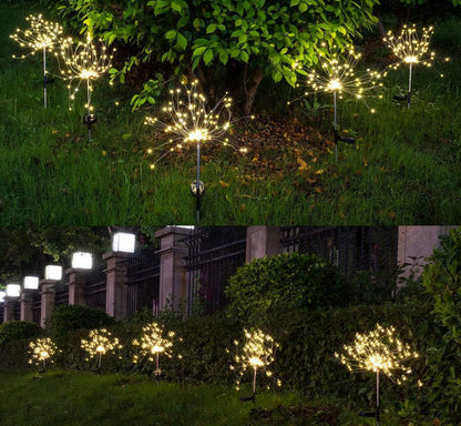 2 Pack Solar LED Firework Garden Lights Outdoor