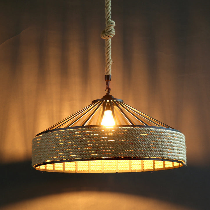 Hemp Rope Pendant Light Hanging Lamp