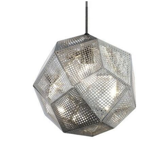 Metal Pendant Light Geometric Silver Lamp Shade Hanging - salelink.co.nz