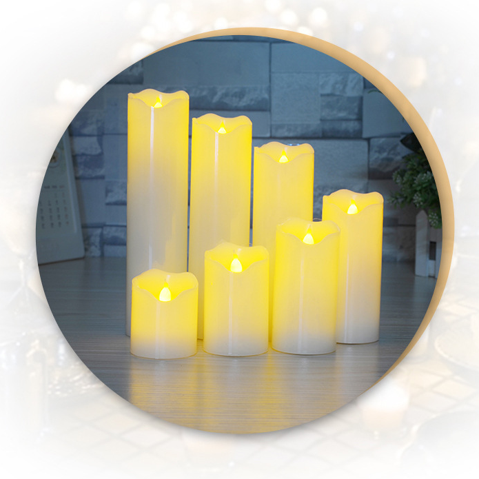 20cm LED Flickering Candle Flame Led Flameless Wax Mood Candle Battery Operated Safe - salelink.co.nz