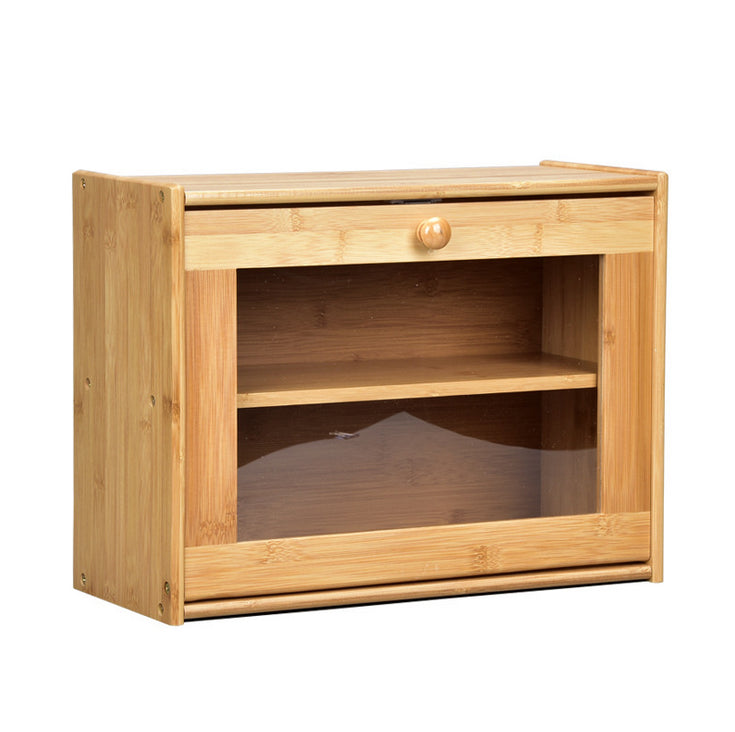 Bamboo Bread Bin w/Clear Window Double Layer Large