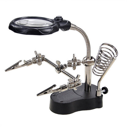 Soldering Iron Magnifier Stand Holder Station