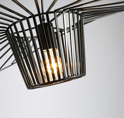 Pendant Light Black Metal Hat Shape Lamp Hanging