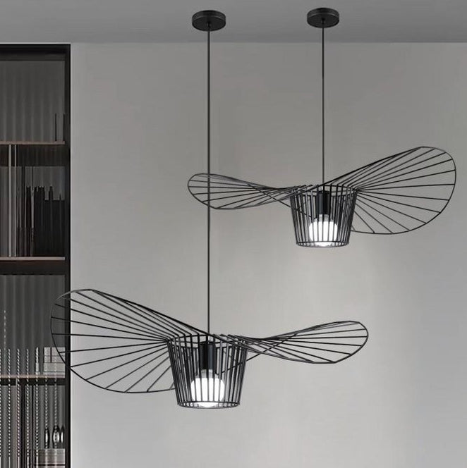 Pendant Light Black Metal Hat Shape Lamp Hanging