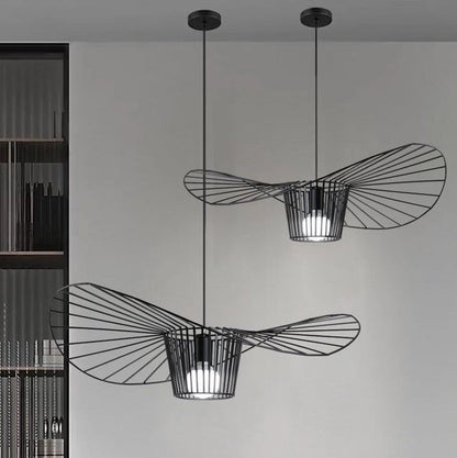 Pendant Light Black Metal Hat Shape Lamp Hanging