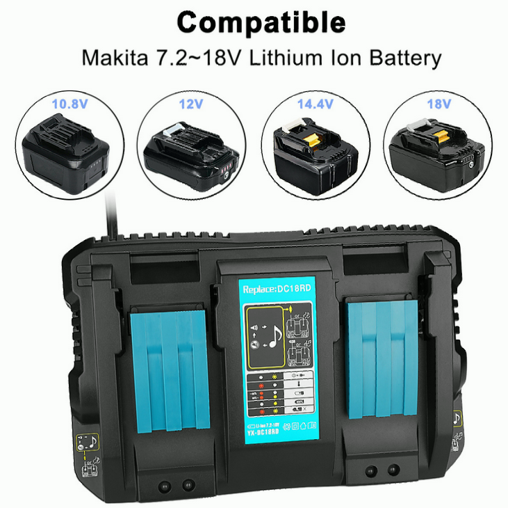 For Makita DC18RD Dual Port Charger Replacement