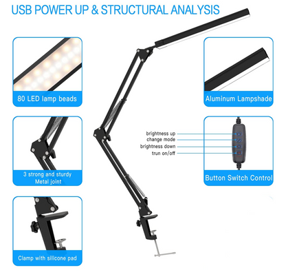 Desk Lamp 10 Brightness LED Desk Light - salelink.co.nz