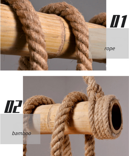 Bamboo Rope Hanging Pendant Light 3 Heads - salelink.co.nz