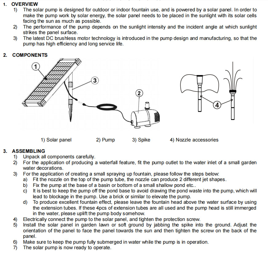 Solar Power Fountain Garden Pond Water Pump - salelink.co.nz