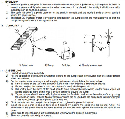 Solar Power Fountain Garden Pond Water Pump - salelink.co.nz