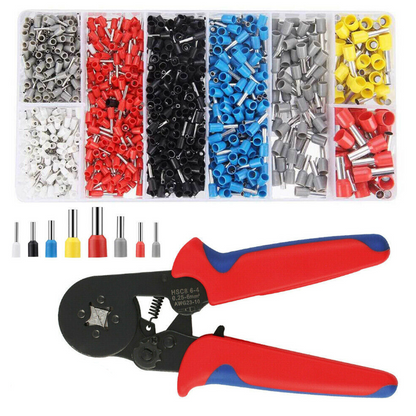 1200PC Ferrule Crimper Electrical Terminals Bootlace 0.25-10mm2 Cord End Ratchet - salelink.co.nz